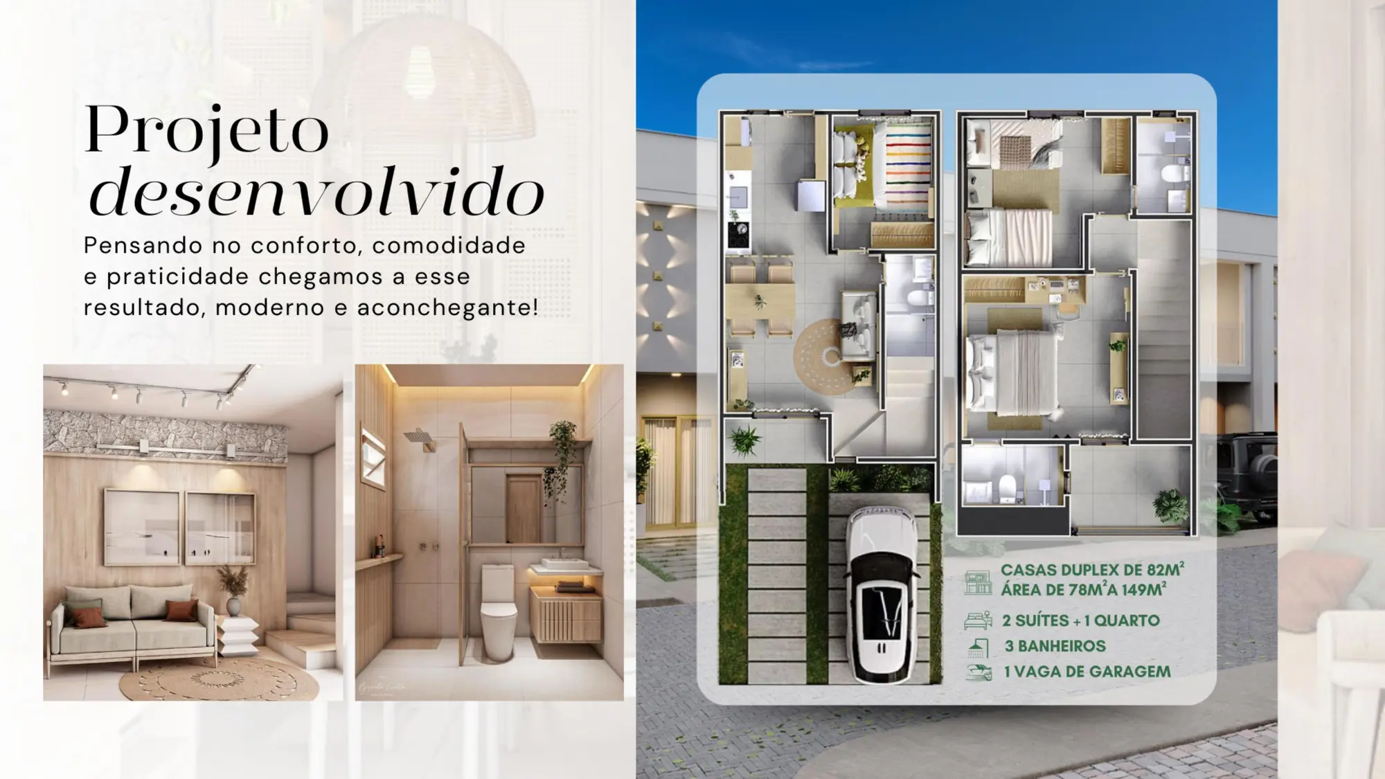 Planta e informações de uma residência do Doha Eco Residence